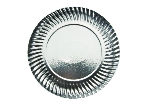 Assiette carton argent diam.25