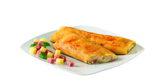 Crepe jambon fromage lardon