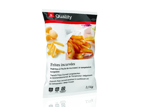 Frites incurvées préfrites