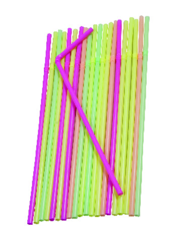 Paille flexible fluo