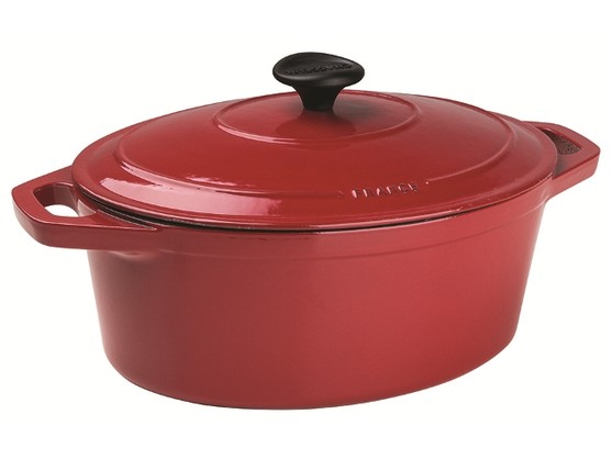 Cocotte ovale fonte rouge
