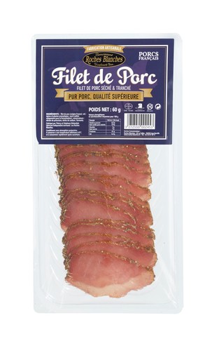 Filet de porc séché tranché