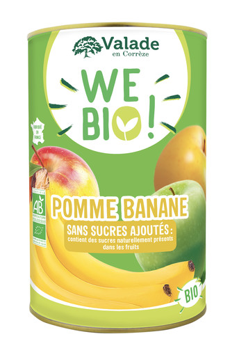 Purée de pommes et bananes bio