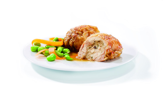 Fondant de poulet farci aux