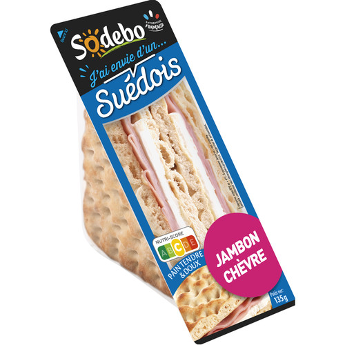 Sandwich suédois jambon chèvre