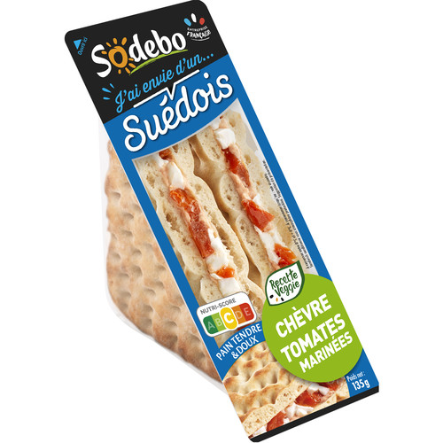 Sandwich suédois chèvre tomate