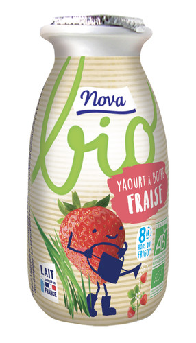 Yaourt à boire à la fraise bio