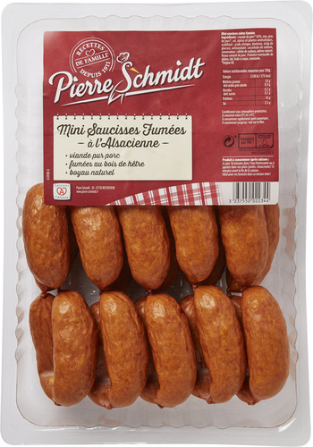 Mini saucisse cuite fumée