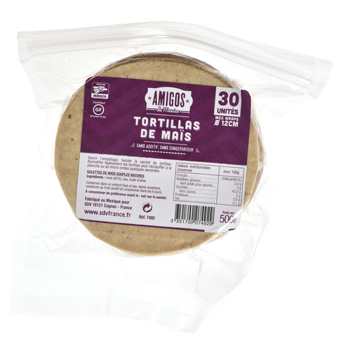 Tortillas de maïs diamètre 12