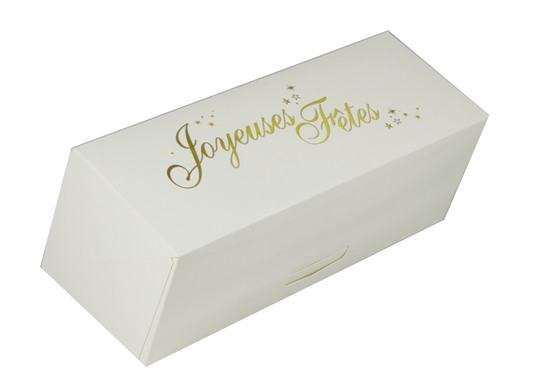 Boîte bûche joyeuses fêtes