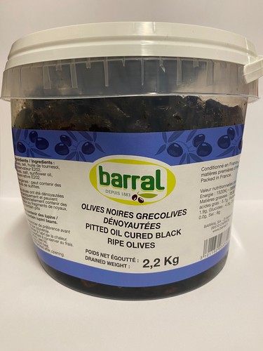 Olives noires dénoyautées à