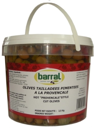 olives pimentées et tailladées