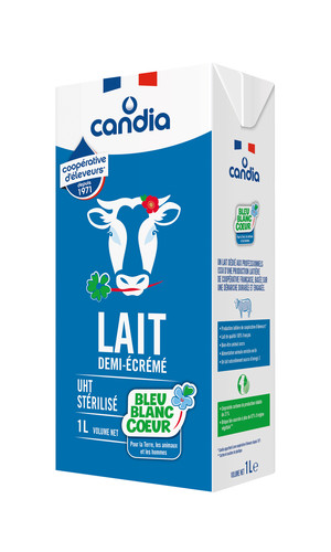 Lait 1/2 écrémé bleu blanc