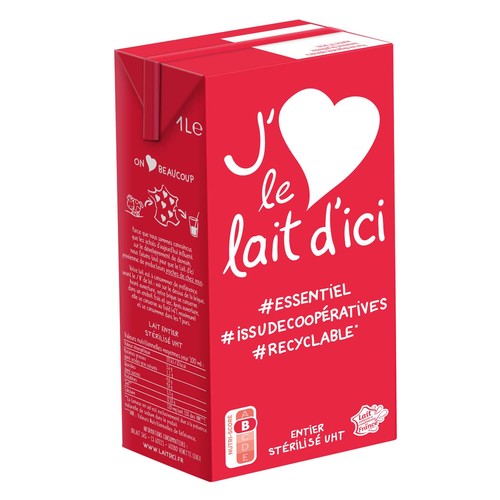 Lait entier stérilisé uht