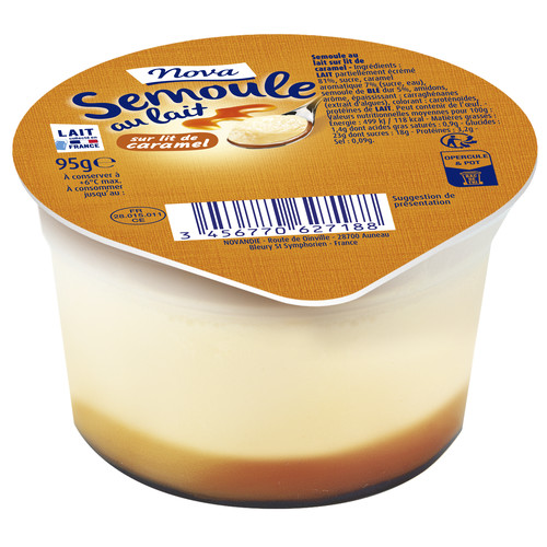 Semoule au lait nappée au