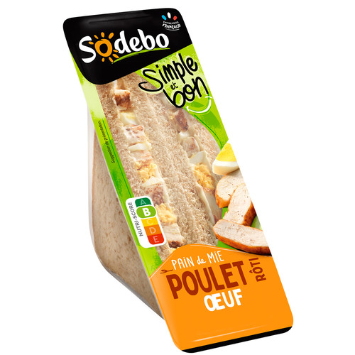 Sandwich club poulet rôti oeuf