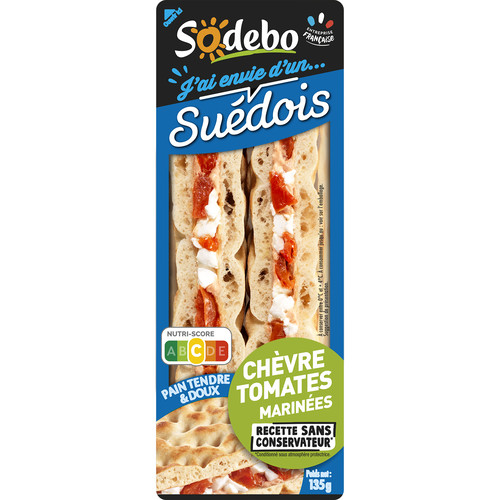 Sandwich suédois chèvre tomate