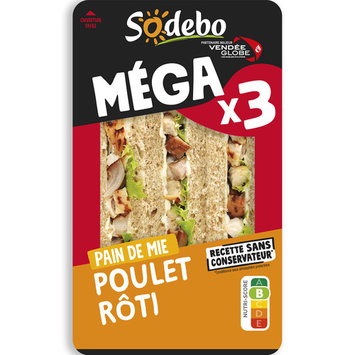 Sandwich méga poulet roti