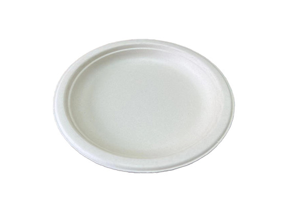 Assiette ronde bagasse naturel