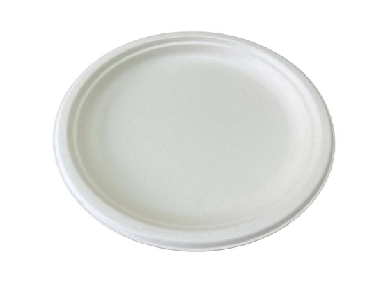 Assiette ronde bagasse naturel