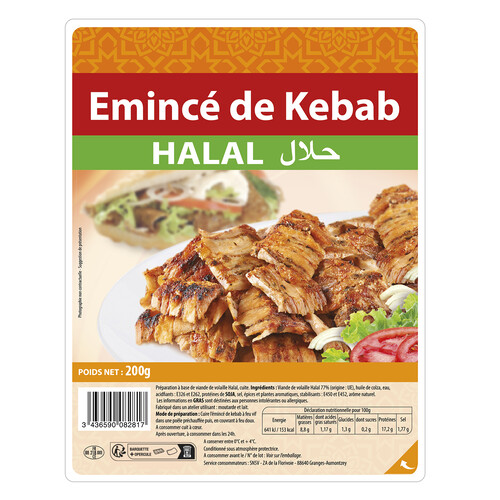 Emincé de kebab halal