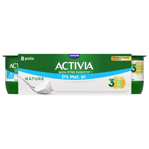 Yaourt nature activia 0% m.g.