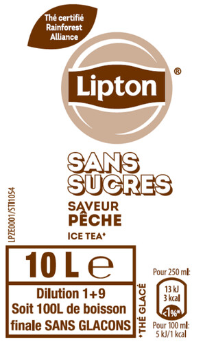 Lipton pêche sans sucre bag in