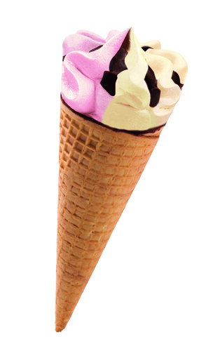Cône vanille fraise