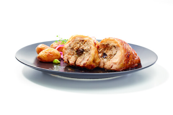 Fondant de poulet farci aux