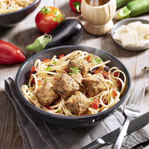 Boulettes blé, tomates basilic