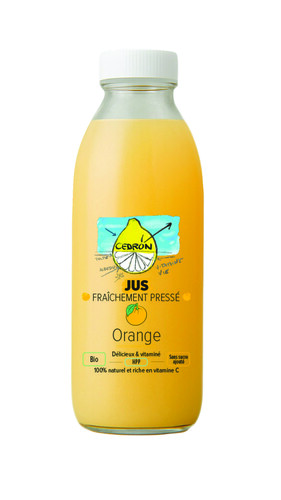 Jus d'orange bio traité par