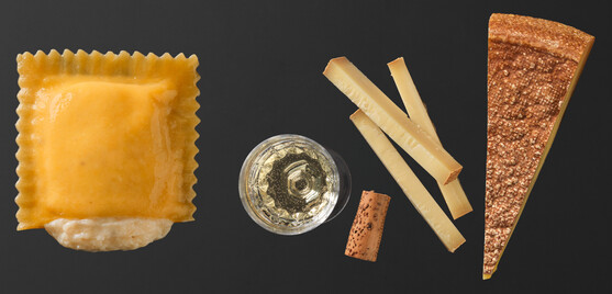 Gran raviolo fondue chasselas