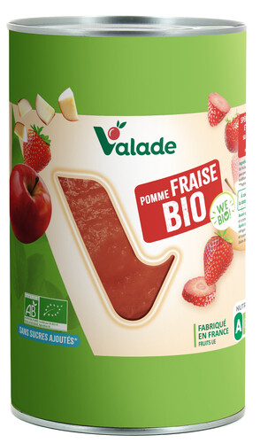Purée de pommes et fraises bio