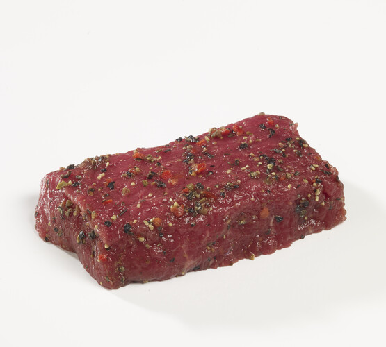 Pavé de boeuf mariné au poivre