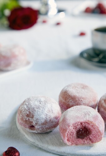 Mini beignet coloré rose