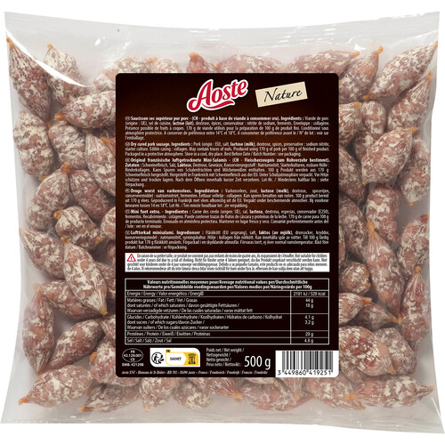 Saucisson sec nature bouchée