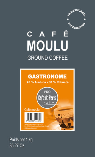 Café moulu gastronomique 70 % arabica 30 % robusta 