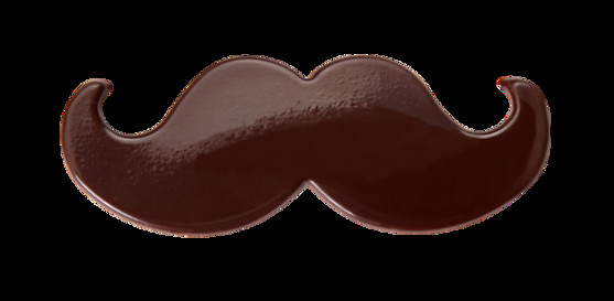 Décor chocolat noir motif moustache 