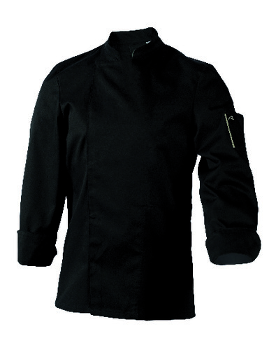 Veste cuisinier nero manches longues polyester et coton noir taille 4