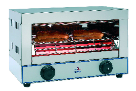 Toaster horizontal 1 étage 1700 w - 4 tubes quartz dimension 47 x 25 h.24 cm