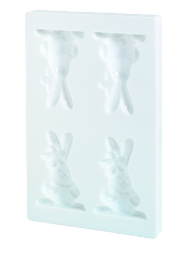 MOULE LAPINE 10 CM 4 EMPREINTES PAR PLAQUE COLIS DE 2