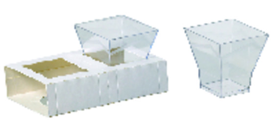 Verrine cubo contenance 18 cl dimension 70 x 70 x 70mm