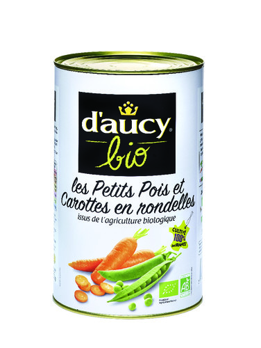 Petits pois trés fins et carottes en rondelles bio 