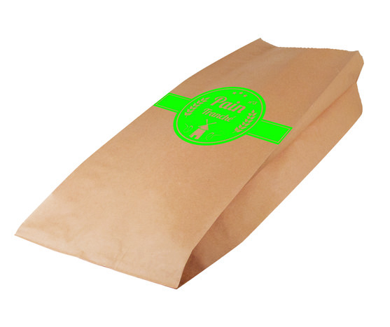 Sac à pain coupé N°3 kraft brun-imprimé vert 160+100x340mm