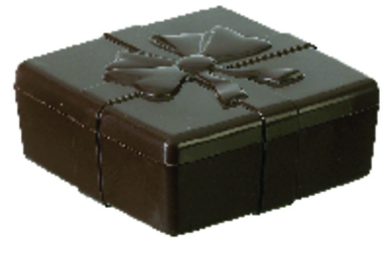 Moule boite carrée chocolat ruban, en polycarbonate dimension 100 x 100 x 36mm