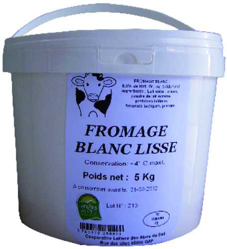 Fromage blanc lisse produit lait des hautes alpes 8 % m.g.