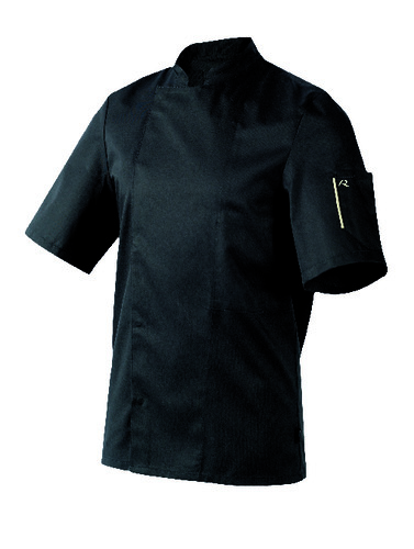 Veste cuisinier nero manches courtes polyester et coton noir taille 2