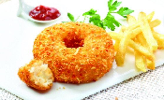 Pané colin alaska et fromage forme donut préfrit msc 