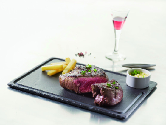 Assiette steak basalt 33x24cm  