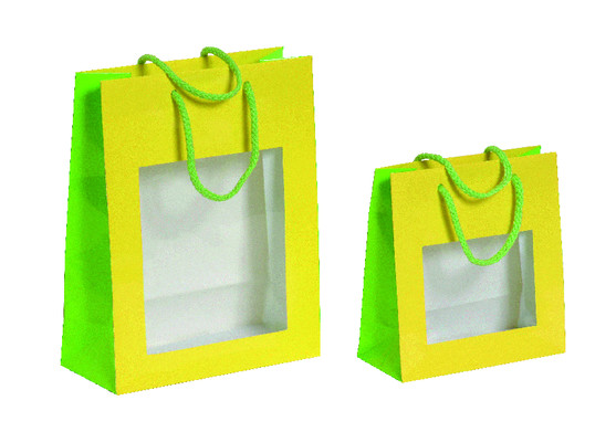 SAC BALLOTIN JAUNE/VERT DIM. 220/100 X 290 MM PAQUET DE 20